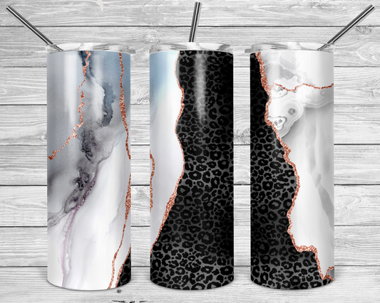 Marble and Leopard Tumbler