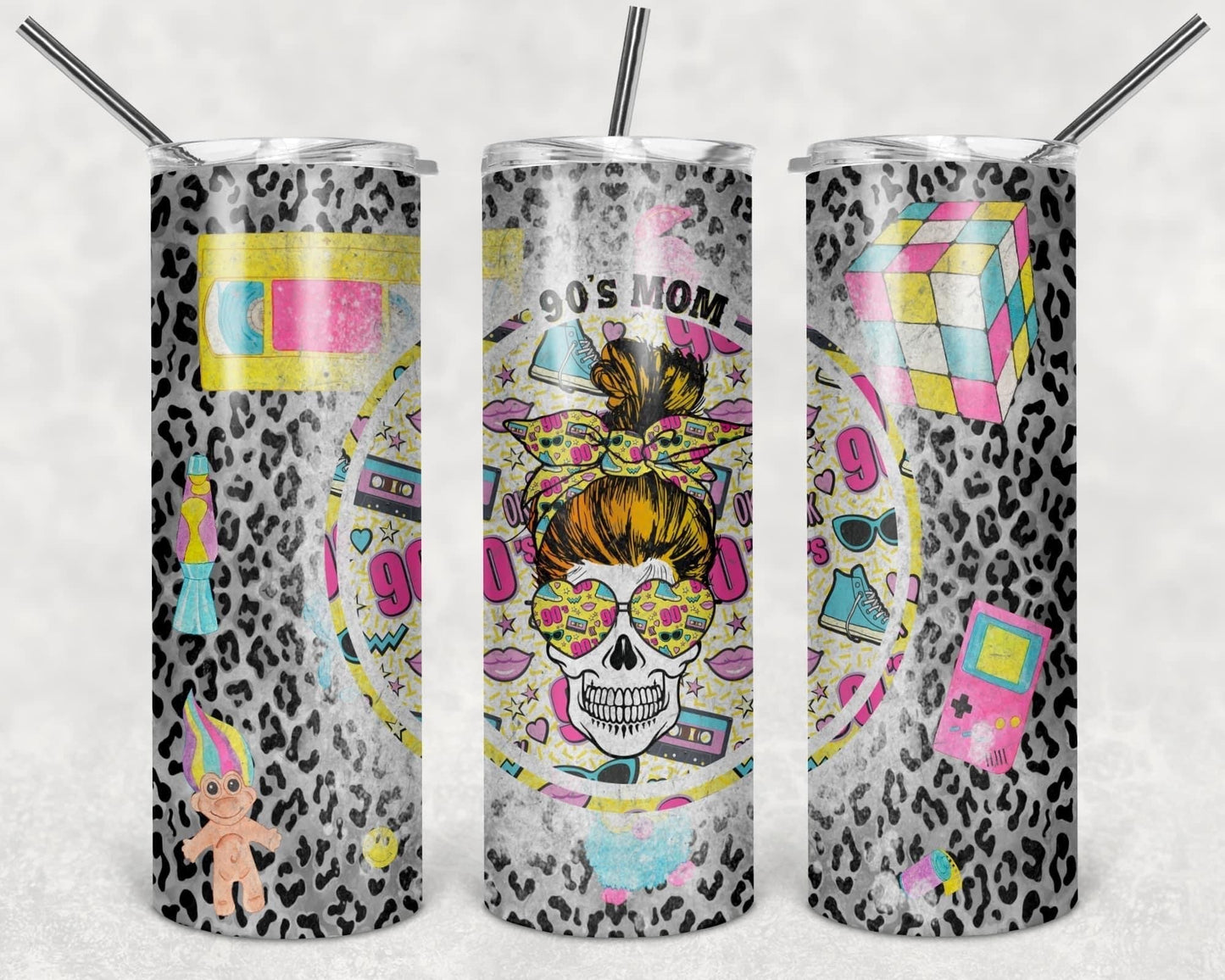 90’s Mom Skull Yellow  Tumbler