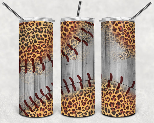 Leopard grey baseball  Tumbler