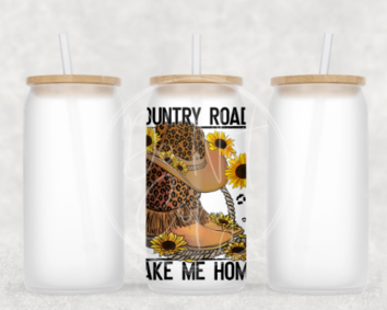 Country roads take me home Glass Can