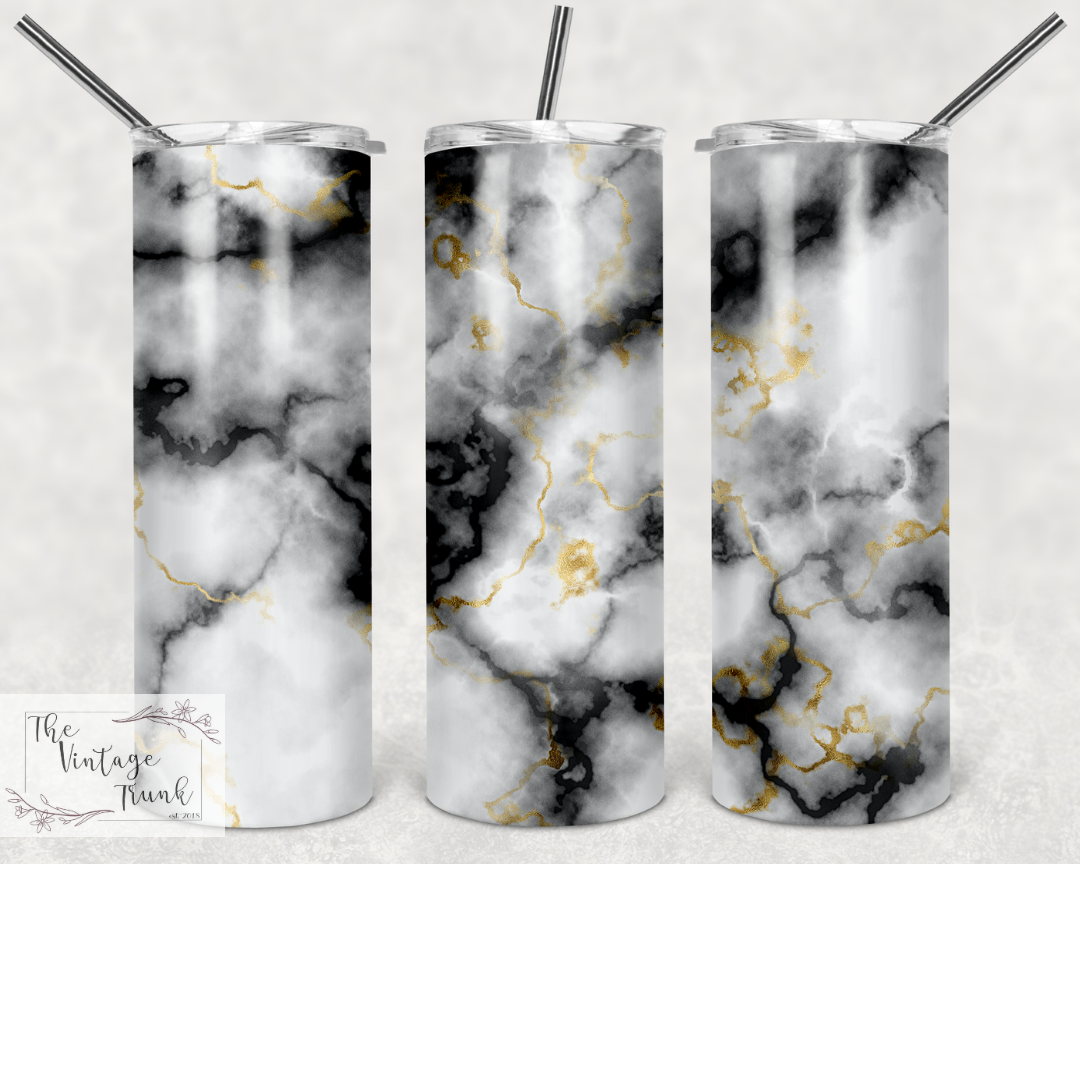 Black & White Marble Tumbler