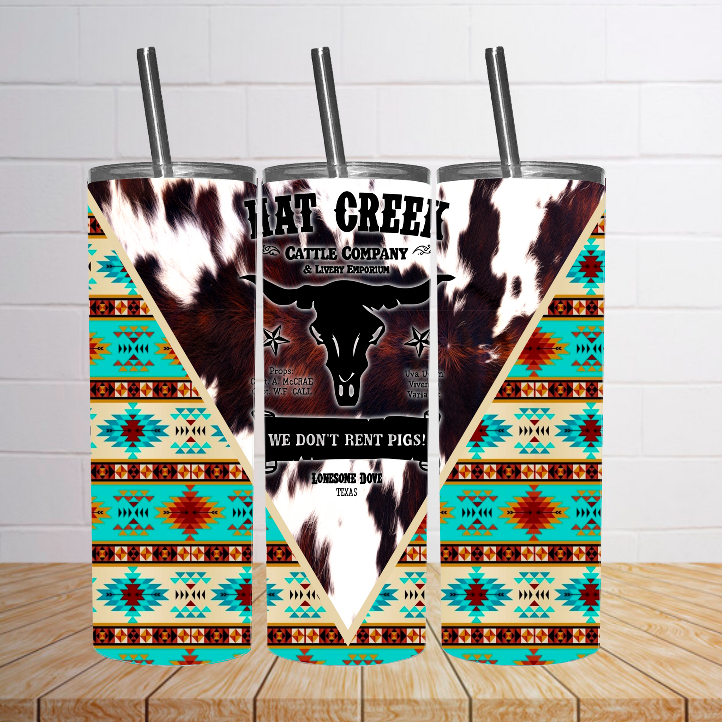 Hat Creek Cow Aztec Tumbler