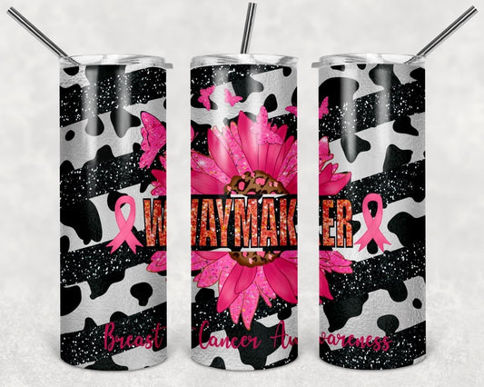 Waymaker pink ribbon Breast Cancer Awareness  Tumbler