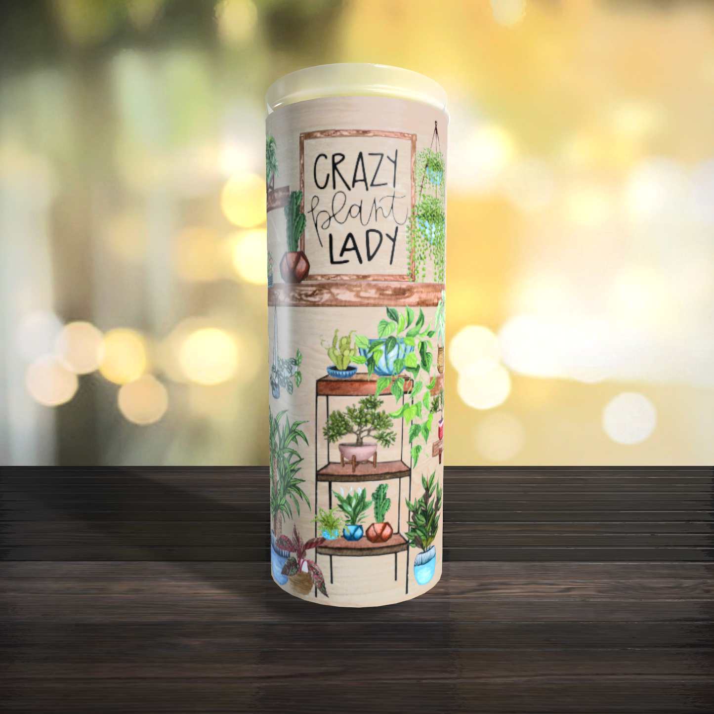 Crazy Plant Lady WOODGRAIN  Tumbler