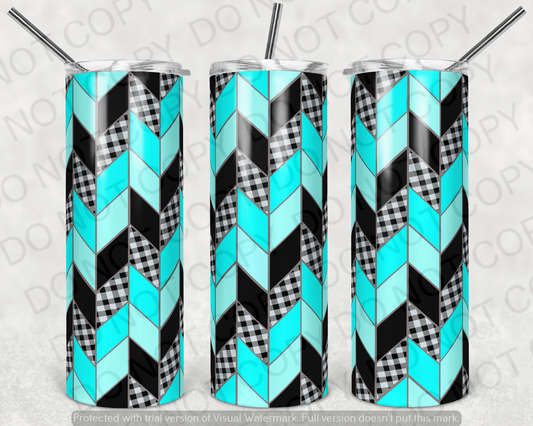 Black & Teal Tangram Tumbler