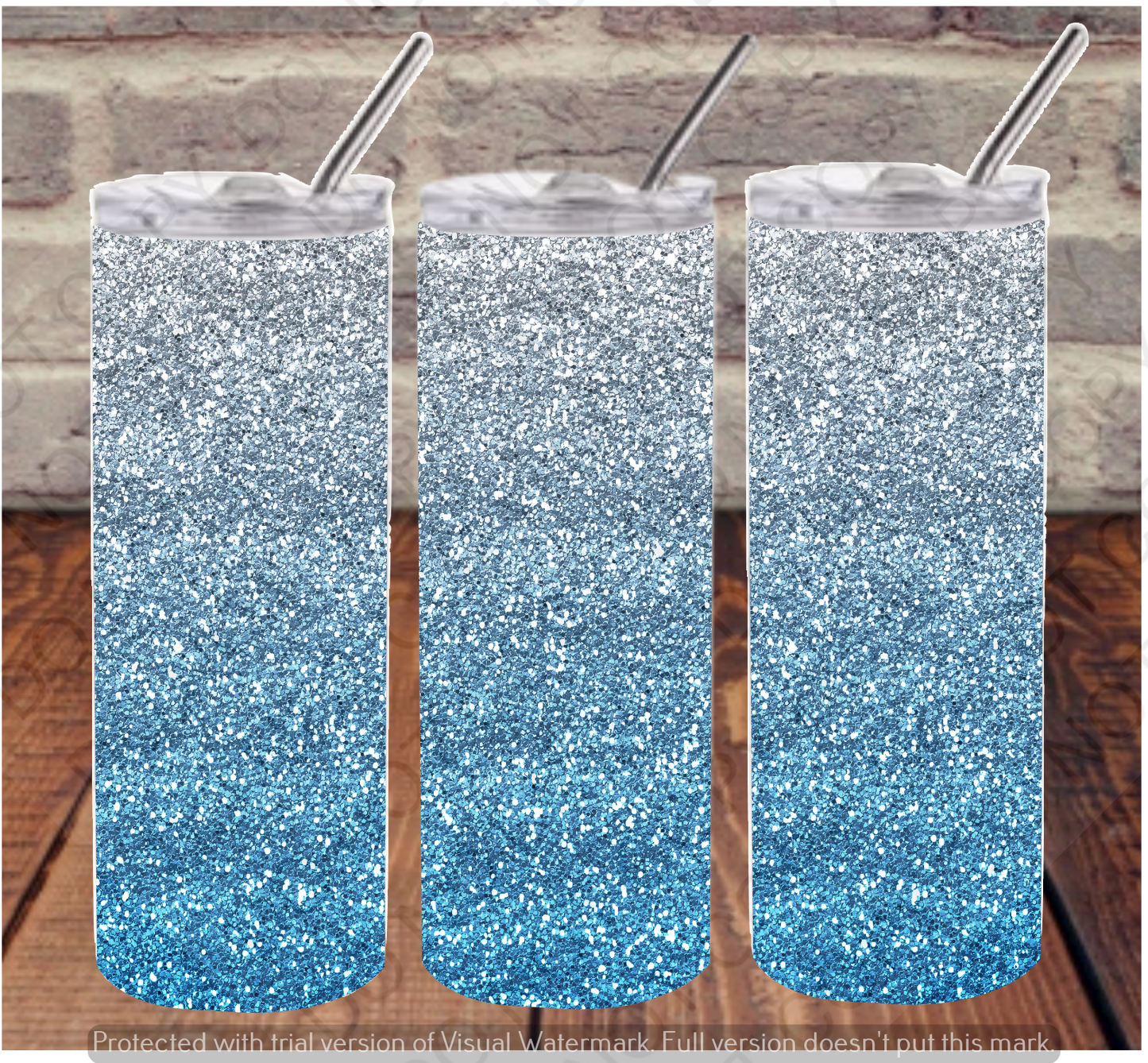 Blue Glitter  Tumbler