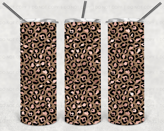 Dark Rose Gold Leopard  Tumbler