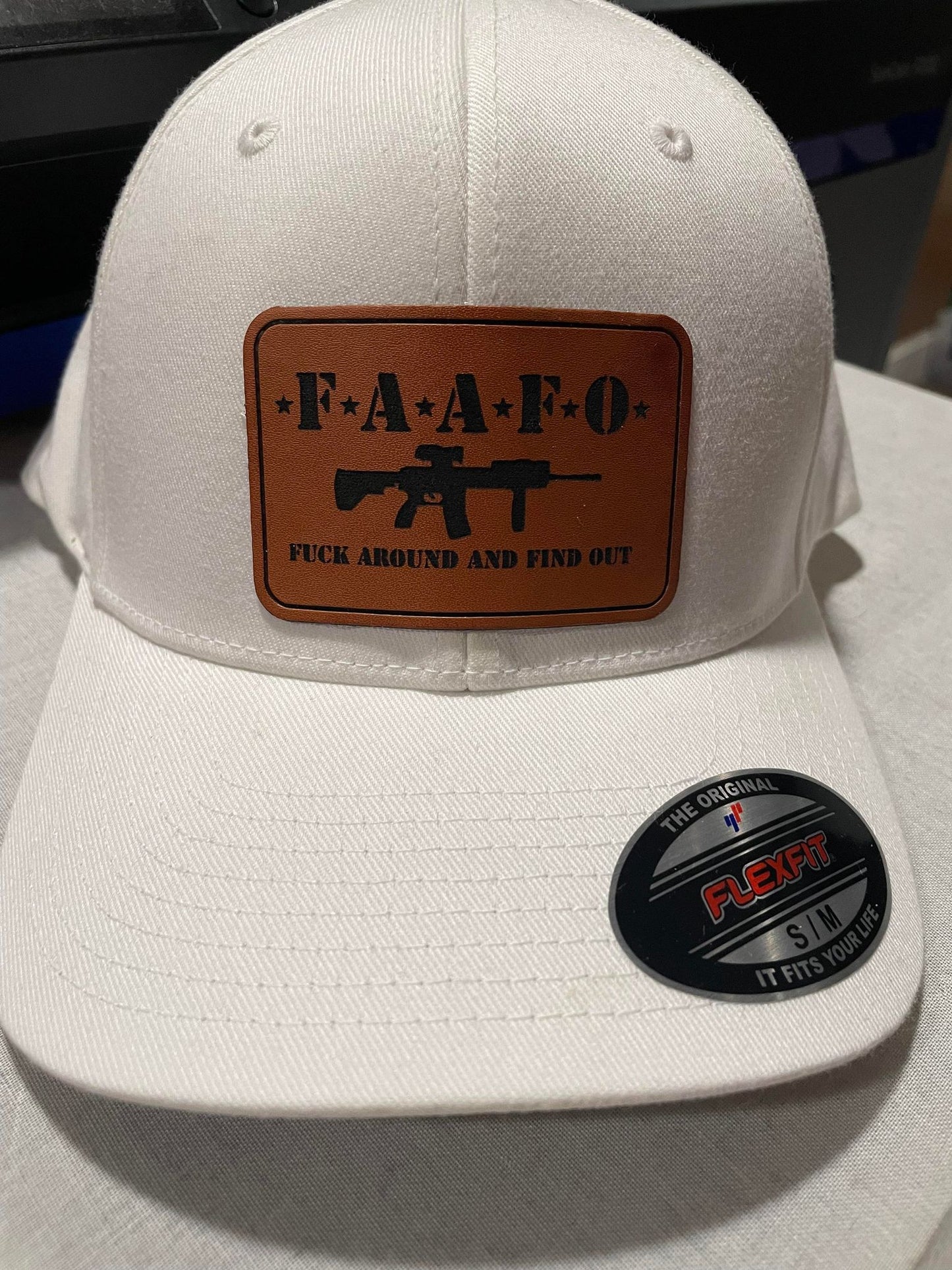 FAAFO Engraved Leather Patch Cap -MENS