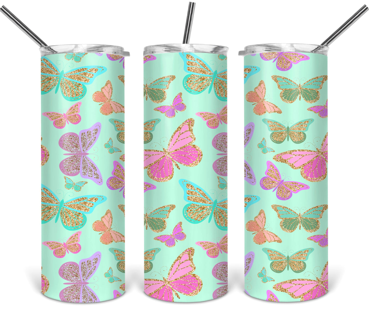 Mint butterflies Tumbler