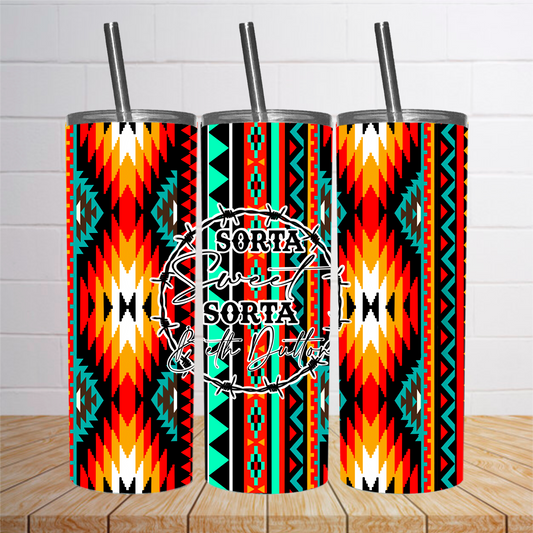 Sorta Sweet Sorta Beth Serape Tumbler