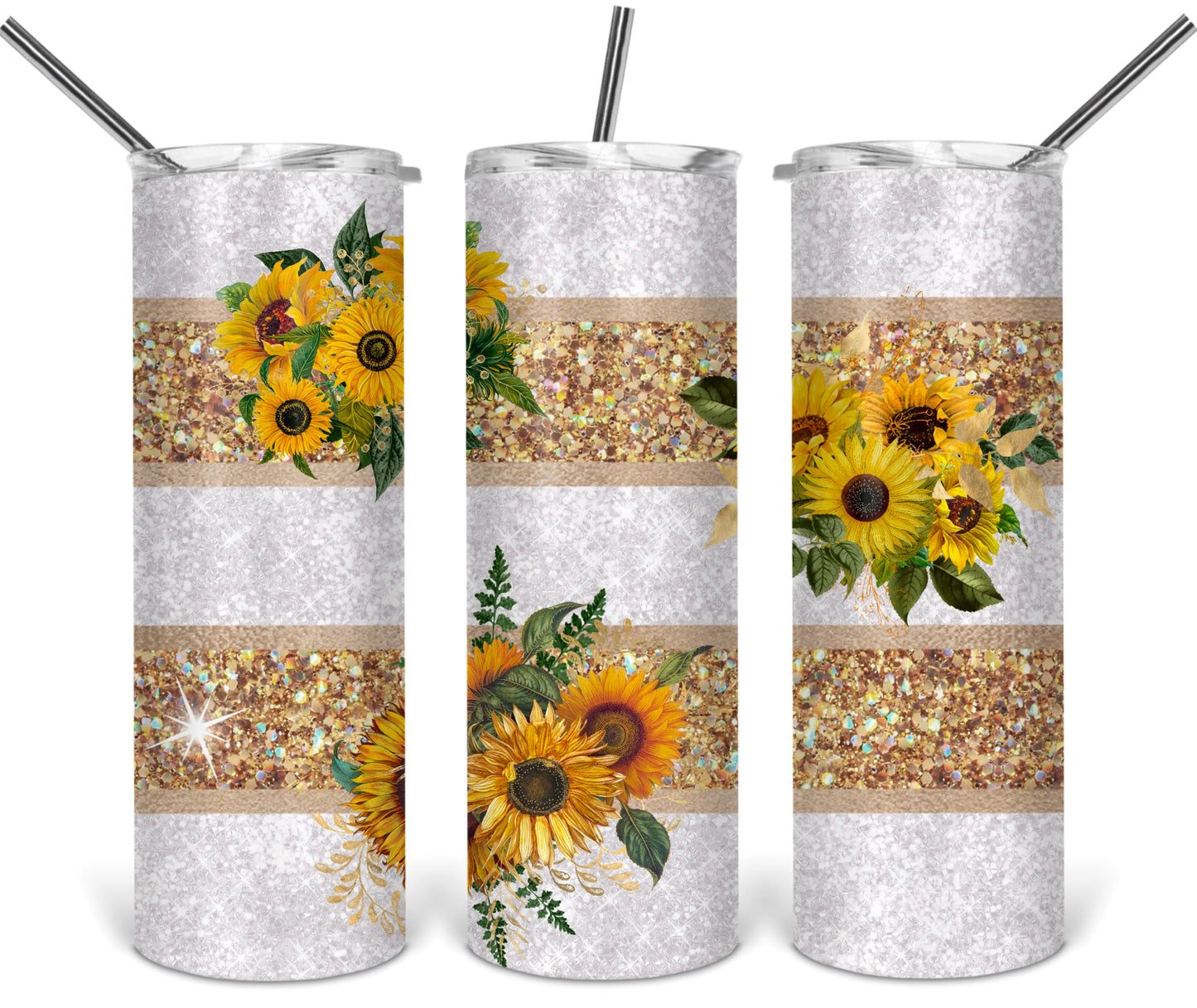 Gold Stipe Sunflower Tumbler