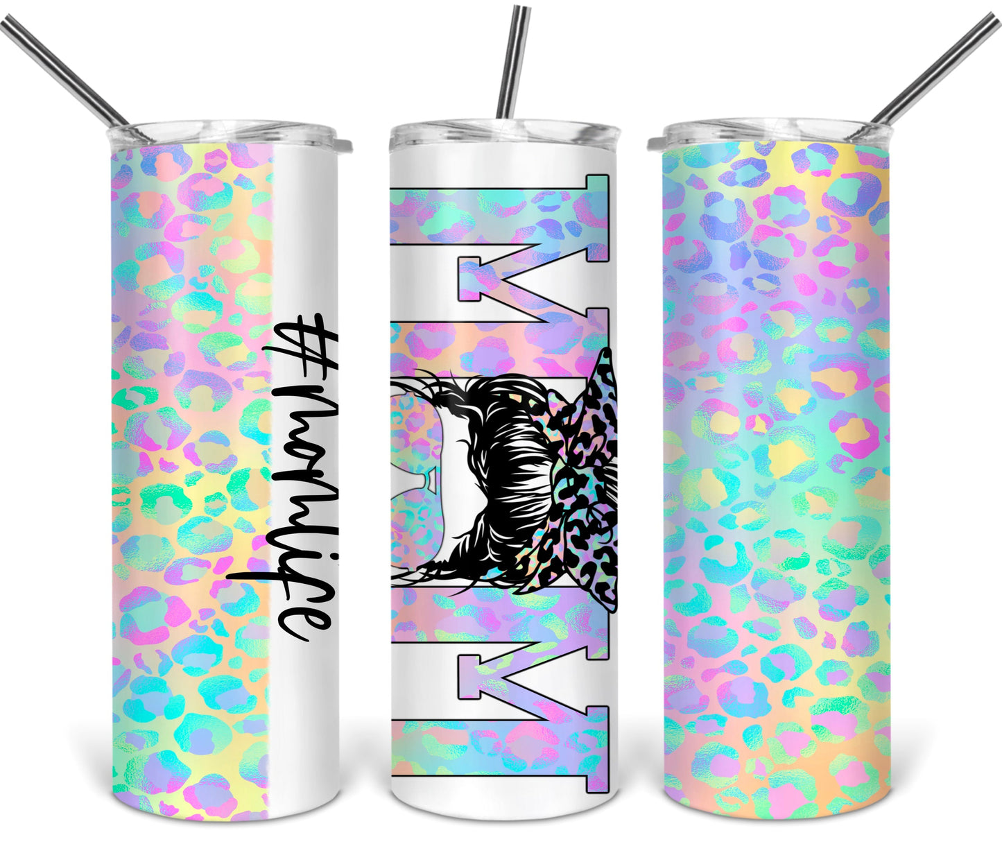 Mom Life Pastel Leopard Tumbler