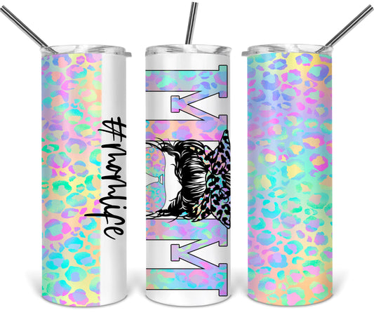 Mom Life Pastel Leopard Tumbler