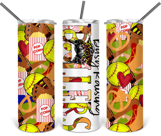 Busy Raising Ballers Softball Tumbler