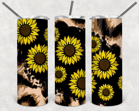 Leopard and Sunflower  Tumbler