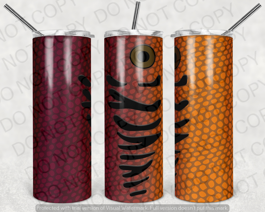 Orange & Maroon Fish Tumbler