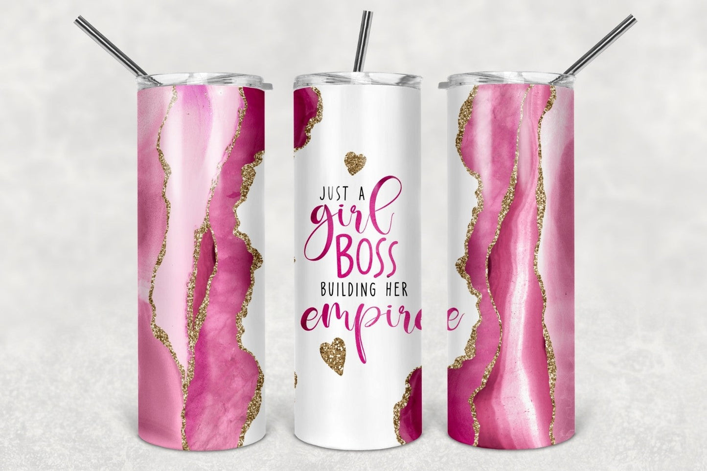 Girl Boss Pink Agate Tumbler