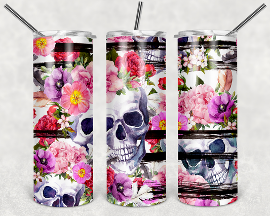 Skulls Floral Tumbler