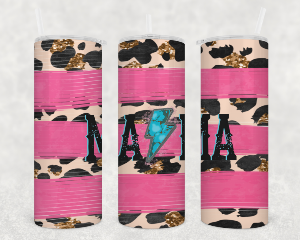 Mama bolt leopard pink Tumbler