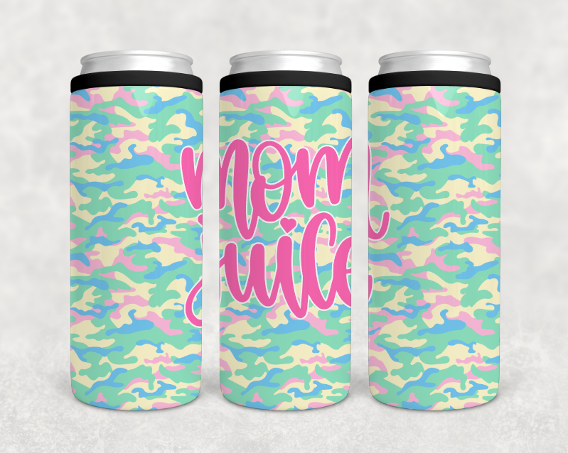 Mom Juice Pastel Camo Can Cooler Tumbler