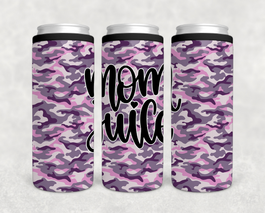 Mom Juice Purple Camo Can Cooler Tumbler