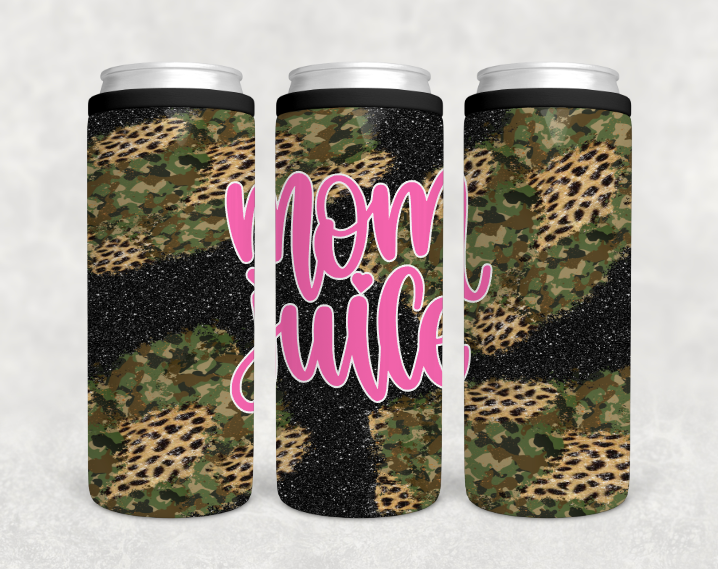 Mom Juice Camo and Leopard Can Cooler Tumbler