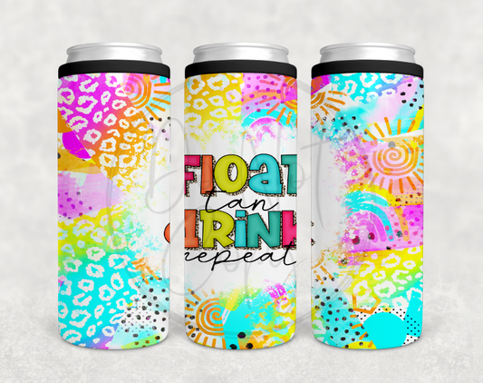 Float Tan Drink Repeat Can Cooler Tumbler