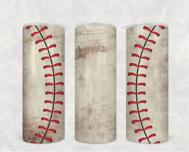 Distressed Baseball Tumbler