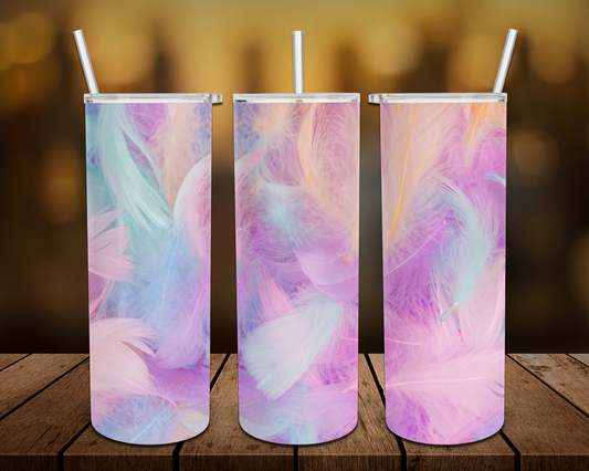 Pastel feathers  Tumbler