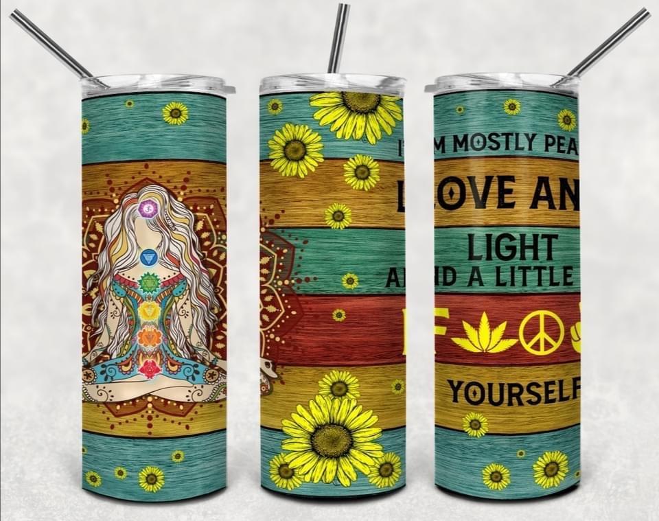 I’m mostly peace love light sunflowers  Tumbler