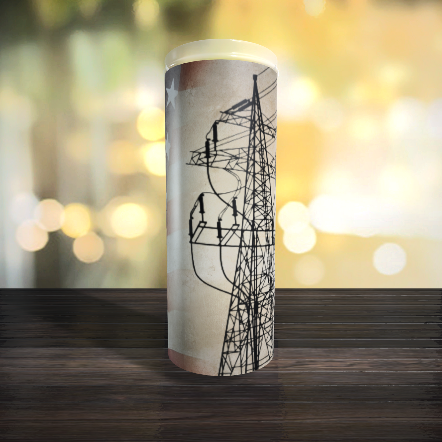 American Flag Lineman Tumbler