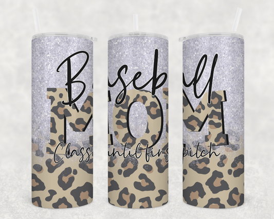 Baseball Mom Leopard Tumbler