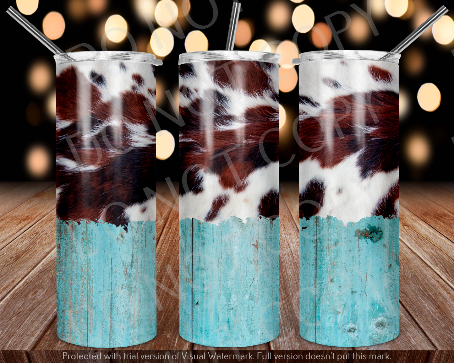 Cow Teal Tumbler