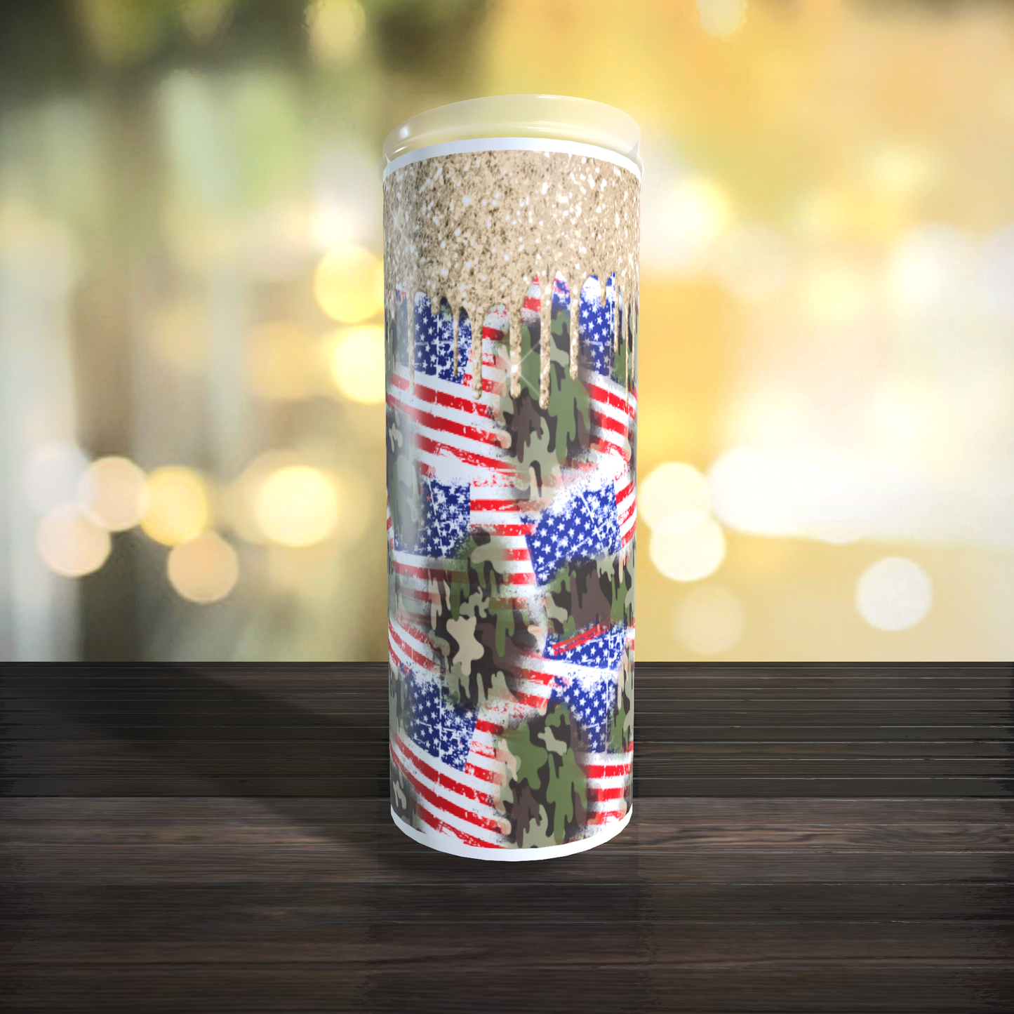 Flag Camo glitter  Tumbler