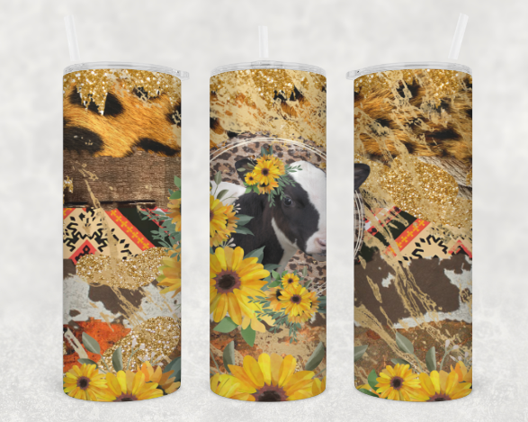 Floral Cow Tumbler