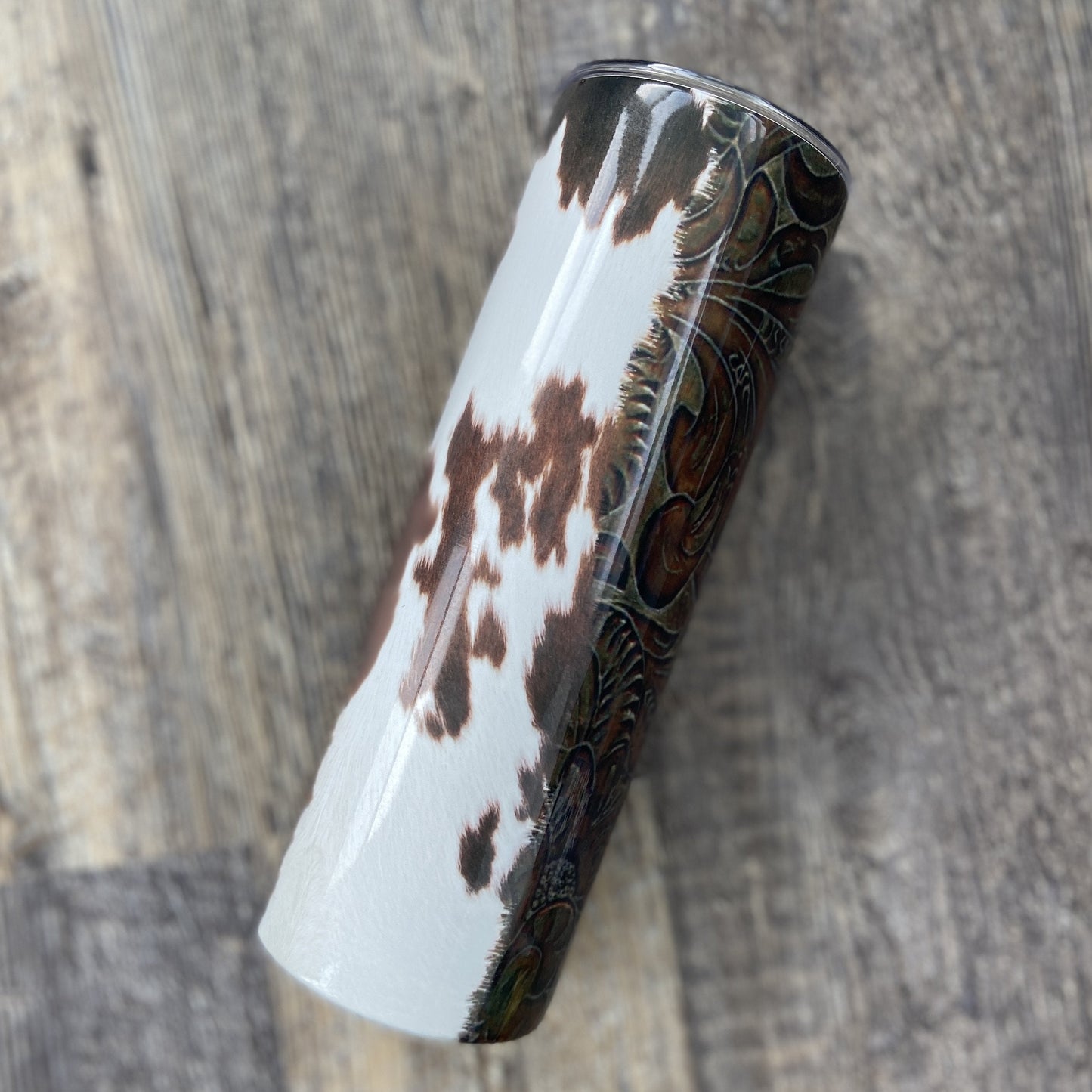 Leather and Cow Tumbler