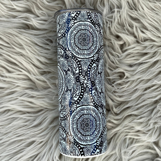 WHITE Cuss Mandala Tumbler