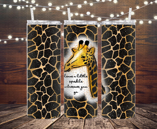 Leave a little sparkle giraffe Tumbler