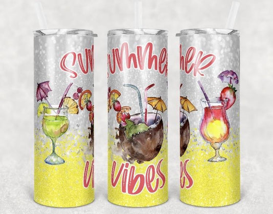 Glitter Summer Vibes Tumbler