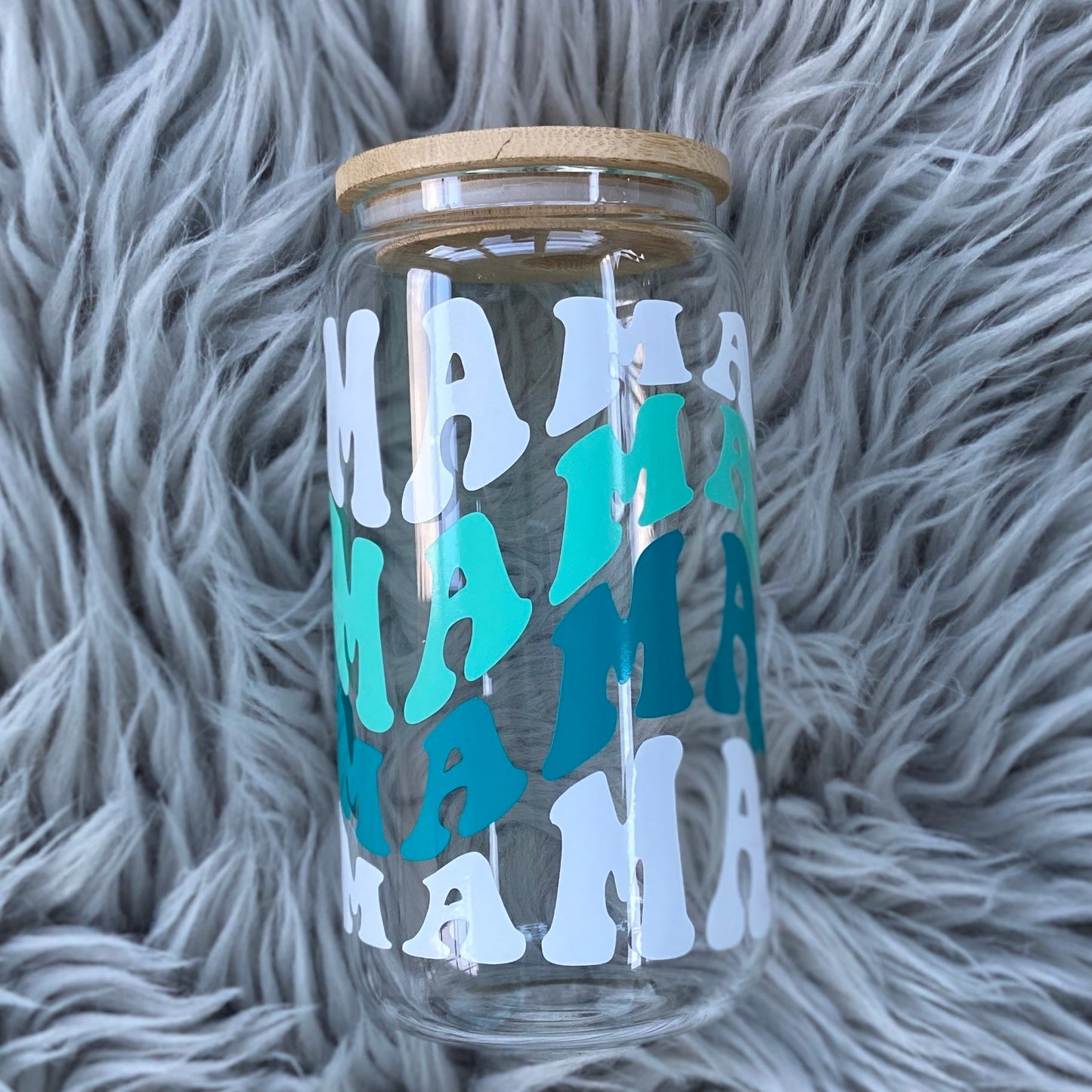 Retro Mama Blues Glass Can