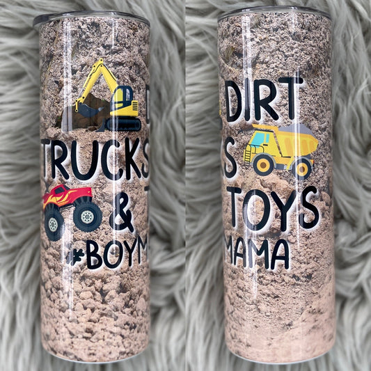 Dirt, Trucks, & Toys Boy Mama Tumbler