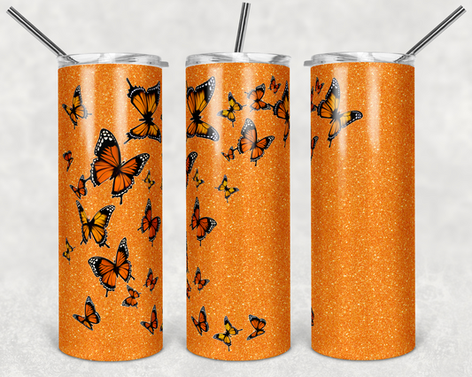 Monarch Butterfly Glitter  Tumbler