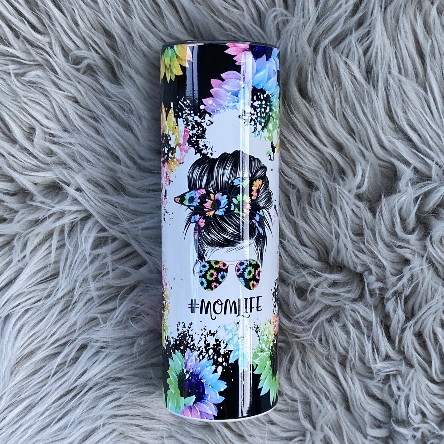 Mom Life tie dye sunflowers  Tumbler