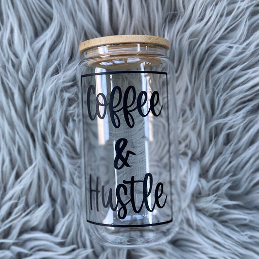 Coffee & Hustle Glass Can