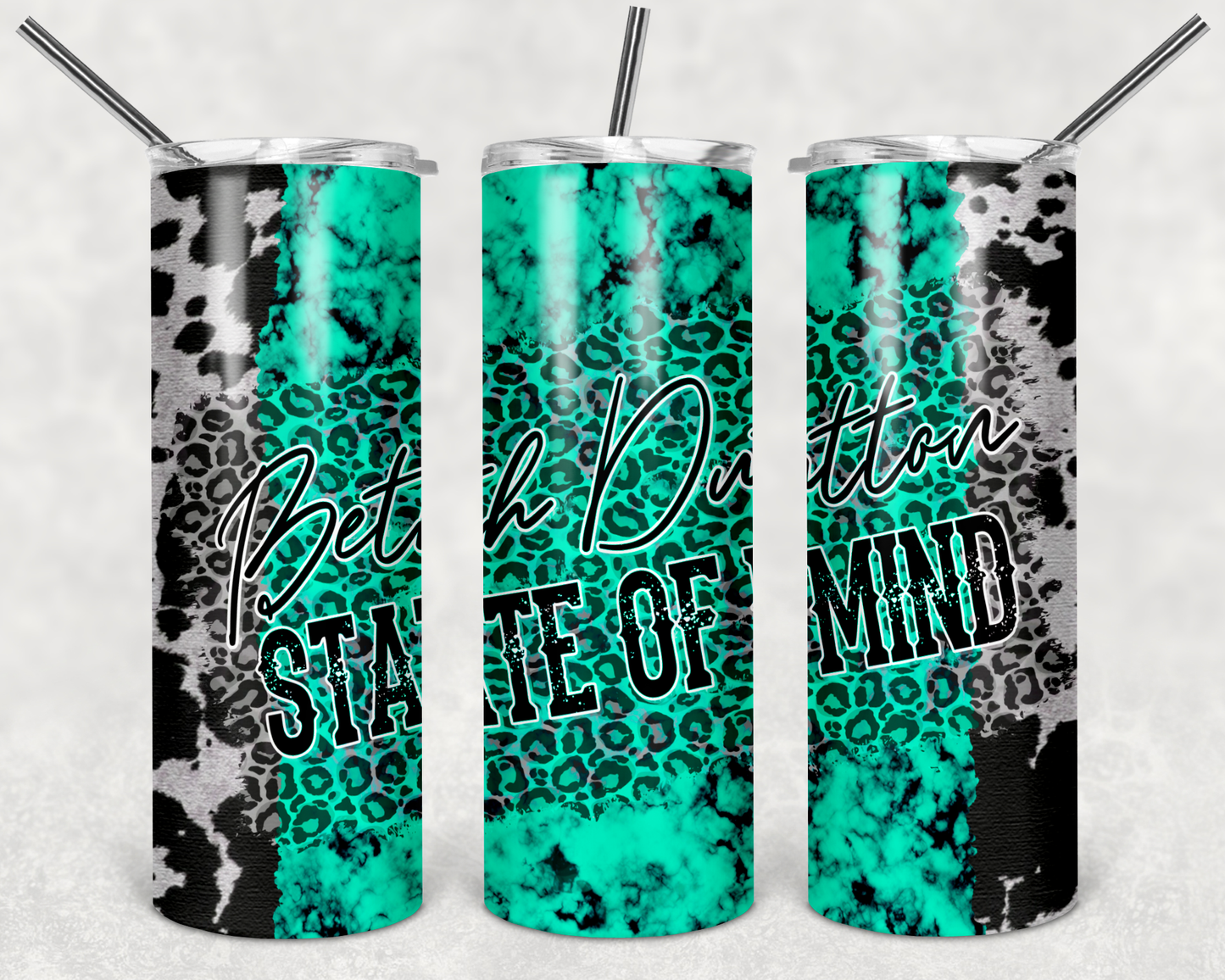 Beth State of Mind black leopard Tumbler