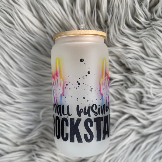 Small Business Rockstar Glass Can