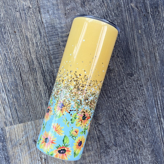 Yellow and Sunflower  Tumbler