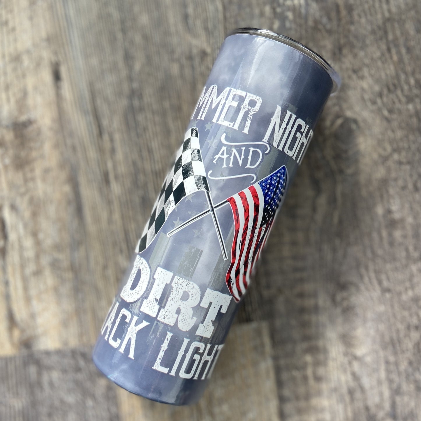 Summer Nights and Dirt Track Lights Tumbler