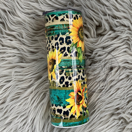 Rustic Wood Sunflowers Tumbler