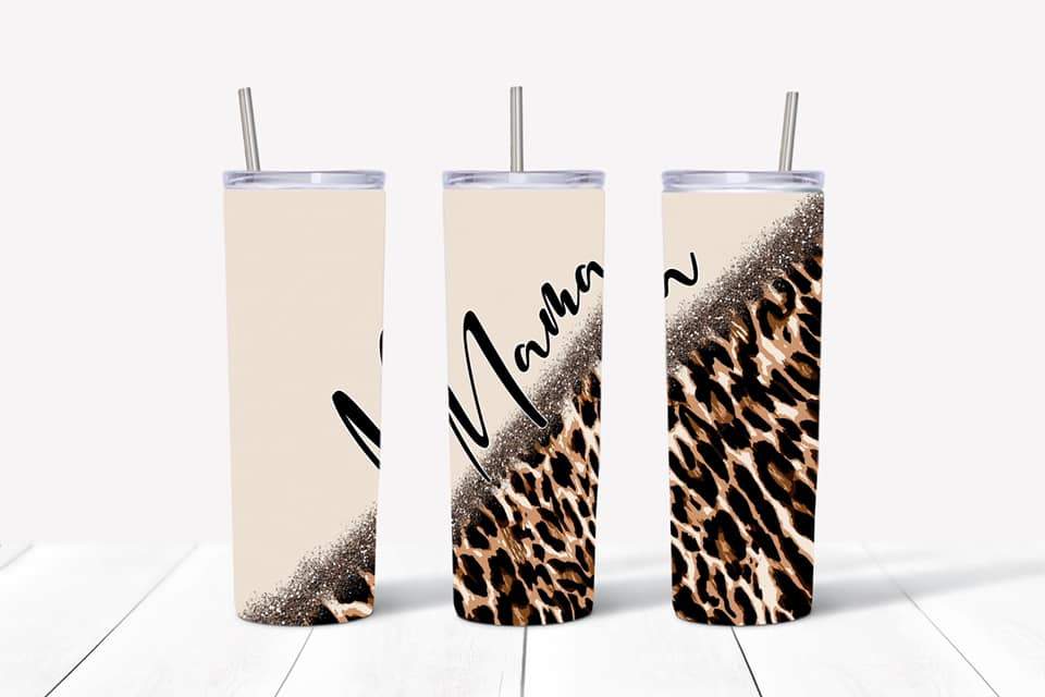 Mama Leopard cream Tumbler